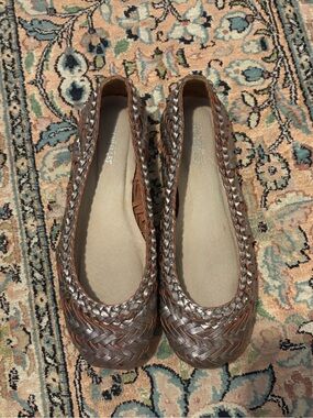 Seychelles Woven Metallic Ballet Flats
